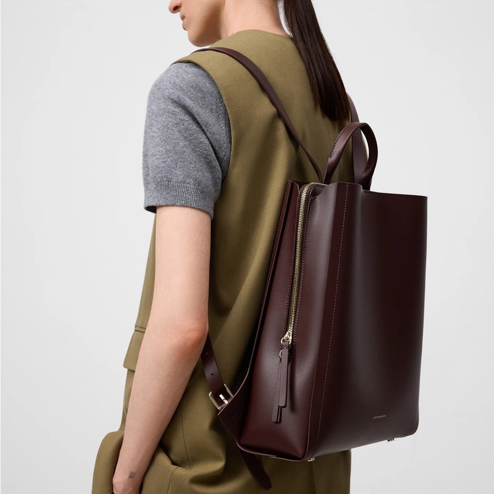 Adolfo Dominguez Brown Leather Backpack